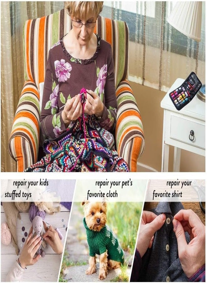 ساندرا مجموعة أدوات خياطة مكونة من 72 قطعة مع ملحقات، مقص، خيط، إبر، شريط قياس | سوي داغا، صندوق أدوات خياطة محمول للمنزل، للسيدات، متعدد الأغراض، للسفر، الأعمال اليدوية (72) - Image 4